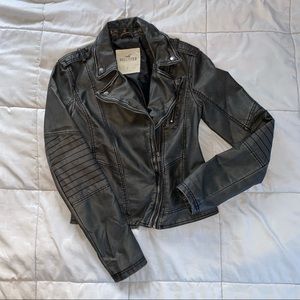 Black leather jacket